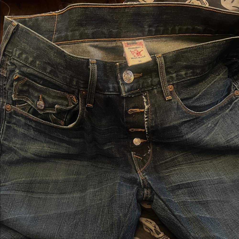 FINAL MARKDOWN True Religion Men's Dark Blue Relaxed Jeans